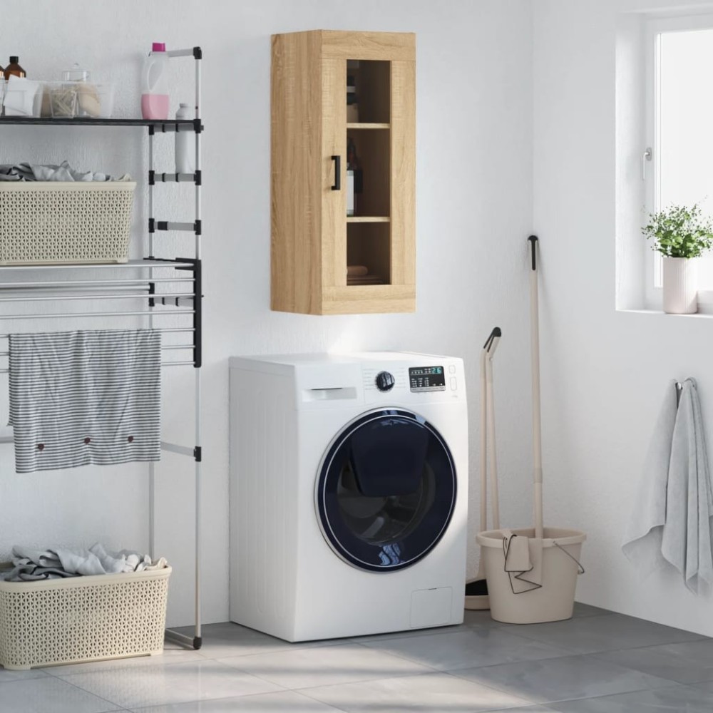 Wall Mounted Cabinet Grey Sonoma 34.5x34x90 cm