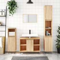 Bathroom Cabinet Grey Sonoma 30x30x100 cm Engineered Wood