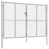 Garden Gate Galvanised Steel 306x175 cm Silver