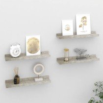 Wall Shelves 2 pcs Concrete Grey 40x9x3 cm