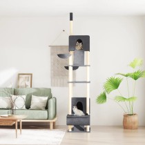 Floor to Ceiling Cat Tree Light Grey 277-303 cm