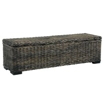 Aufbewahrungsbox 120 cm Kubu-Rattan und Massivholz Mango