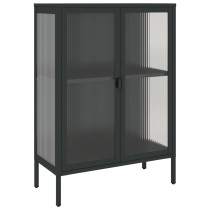 Sideboard Black 75x35x105 cm Glass and Steel