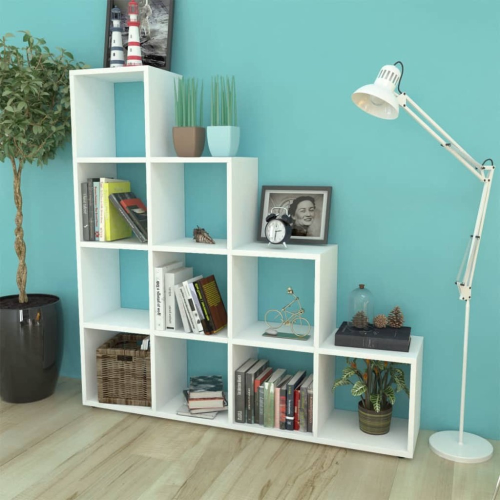 Staircase Bookcase Black 142 cm Engineered Wood