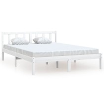 Bed Frame Solid Wood Pine 135x190 cm Double