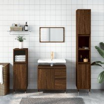 Bathroom Cabinet Brown Oak 30x30x190 cm Engineered Wood