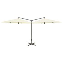 Double Parasol with Steel Pole Sand 600 cm