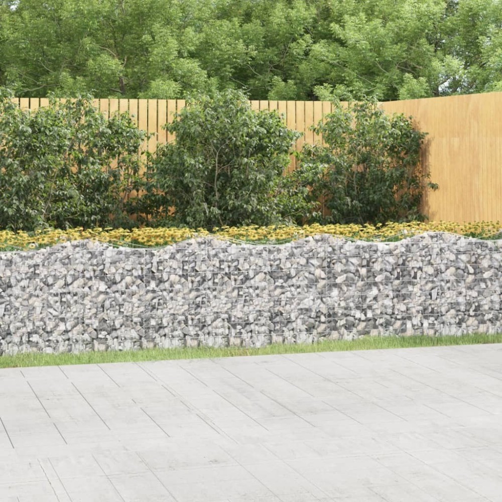 Arched Gabion Raised Bed 200x50x100 cm Galvanised Iron
