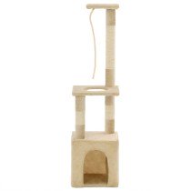 Katzen-Kratzbaum mit Sisal-Kratzsäulen 109 cm Grau