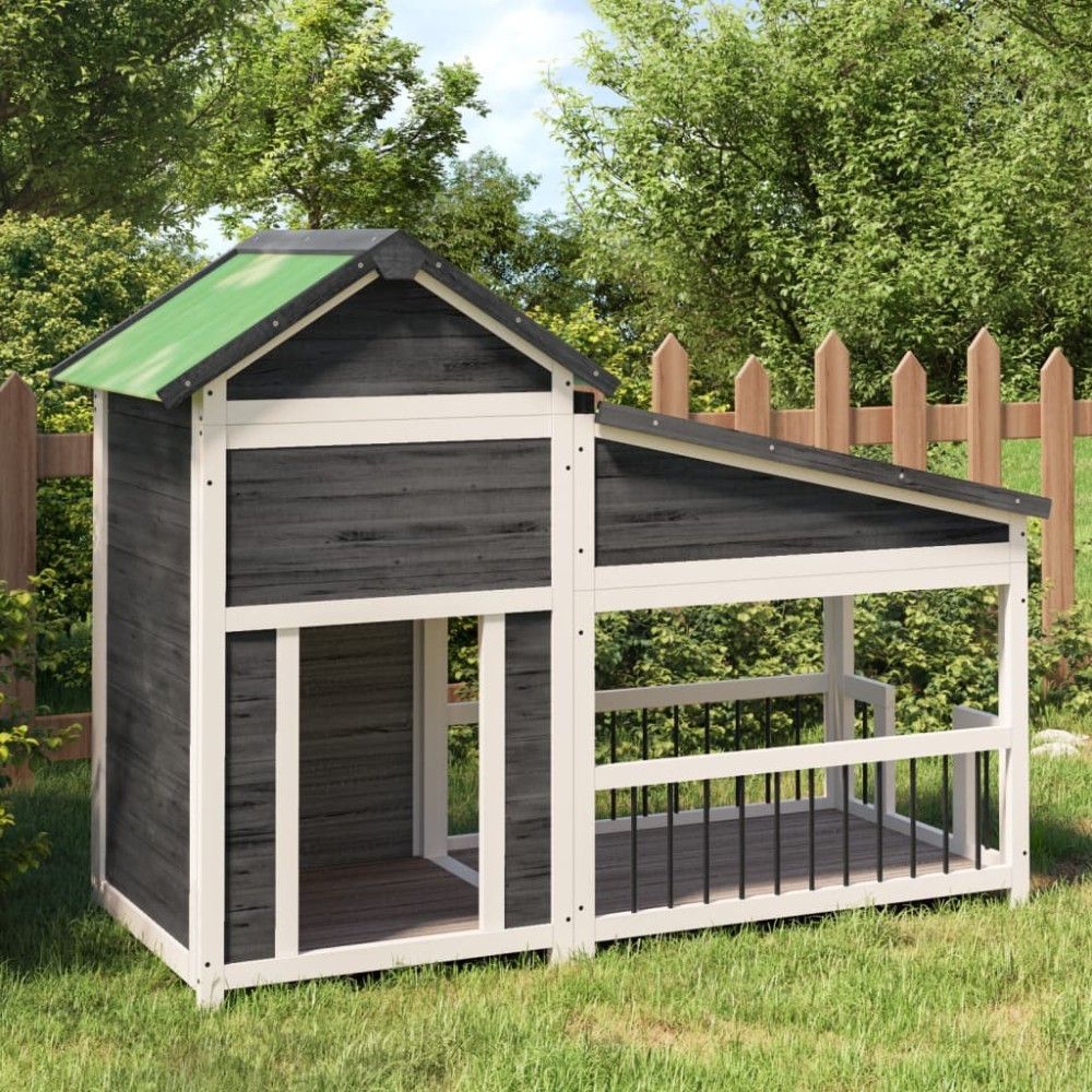 Dog Kennel Mocha 143x60.5x109 cm Solid Wood Pine