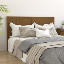 Bed Headboard White 145.5x4x100 cm Solid Pine Wood