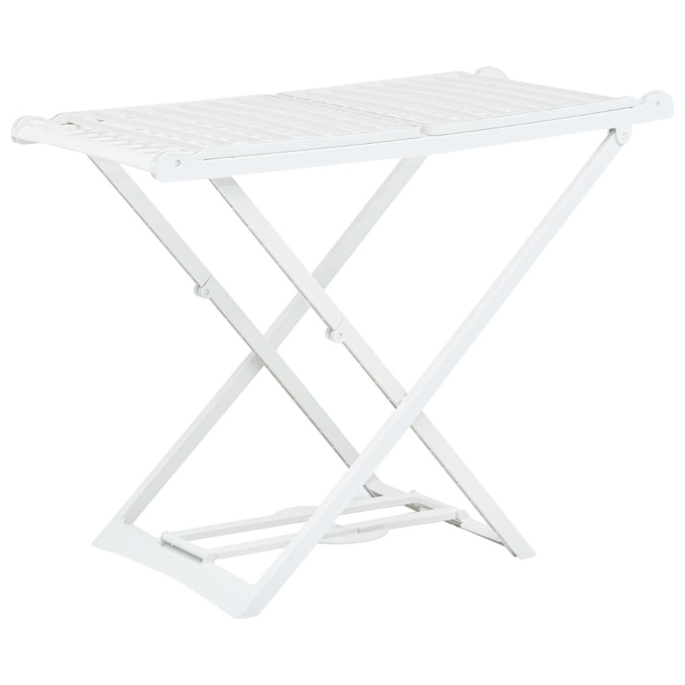 Folding Clothes Dry Rack White Plastic