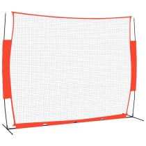 Portable Baseball Net Red&Black 369x107x271 cm Steel&Polyester