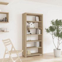 Bücherregal 7 Fächer 80x30x200 cm Massivholz Akazie