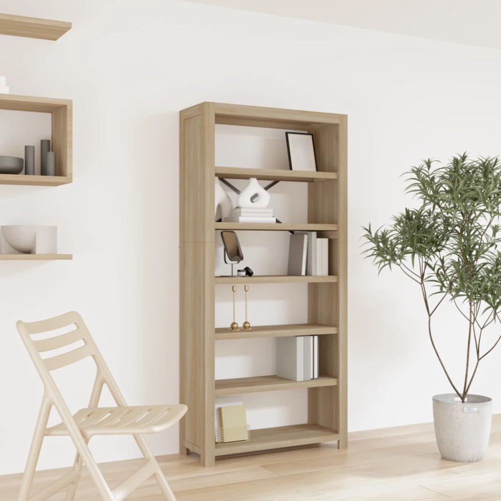 3-Tier Bookcase 80x30x80 cm Solid Wood Acacia