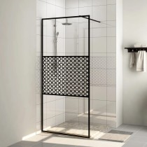 Walk-in Shower Wall White 115x195 cm Clear ESG Glass