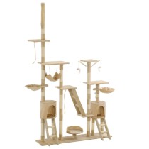 Katzen-Kratzbaum Sisal 230-250 cm Pfoten-Aufdruck Grau