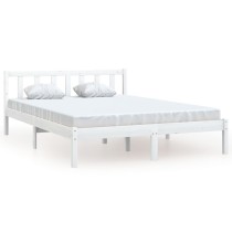 Bed Frame Solid Wood Pine 135x190 cm Double