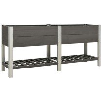 Garden Raised Bed with Shelf 100x50x90 cm WPC Grey