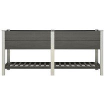 Garden Raised Bed with Shelf 100x50x90 cm WPC Grey