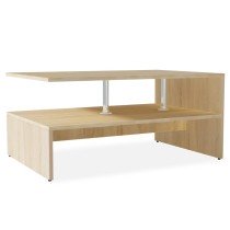 Couchtisch Holzwerkstoff 90x59x42 cm Eiche und Weiß