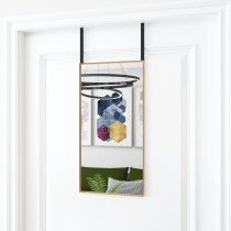 Türspiegel Schwarz 30x100 cm Glas und Aluminium