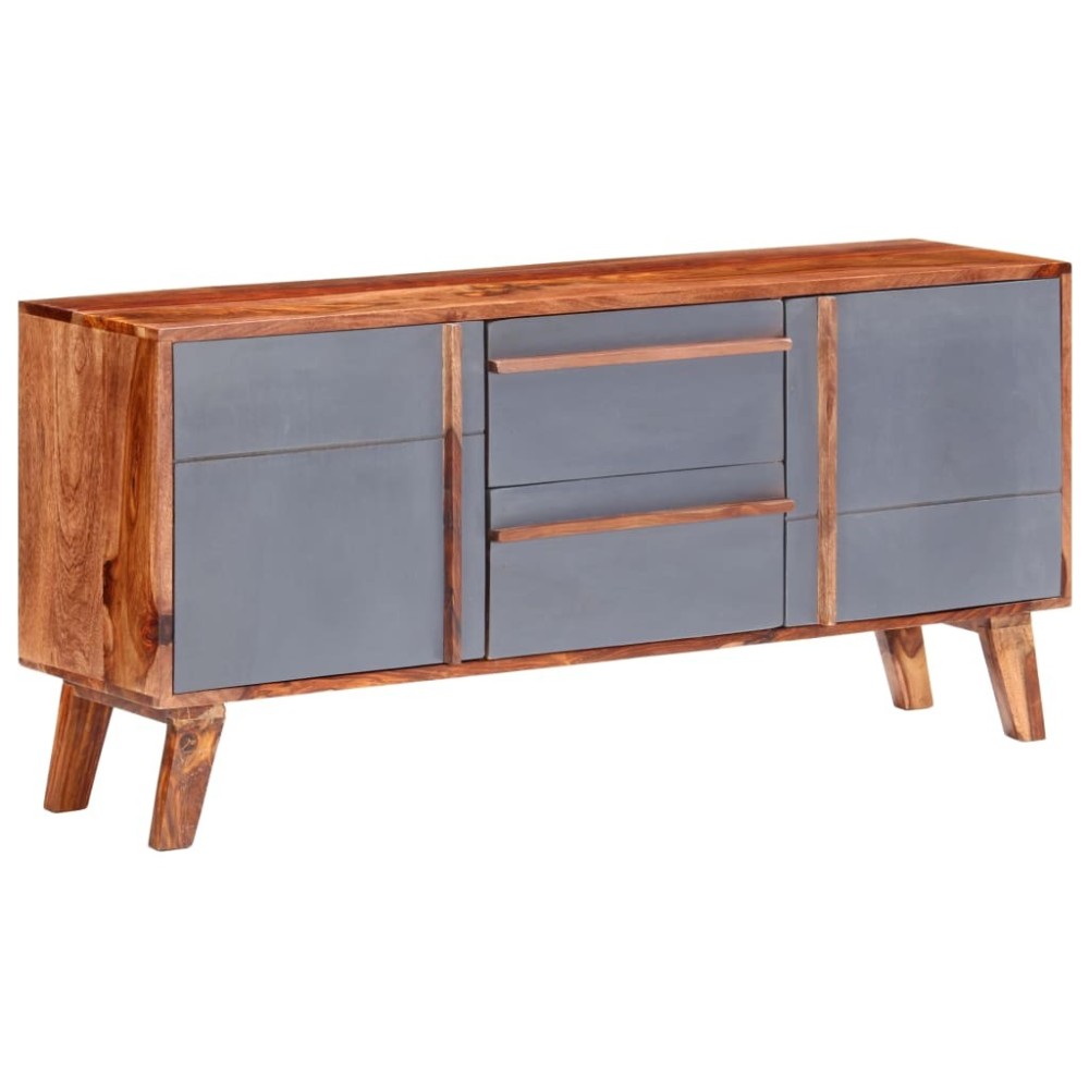 Sideboard Grey 120x30x55 cm Solid Sheesham Wood