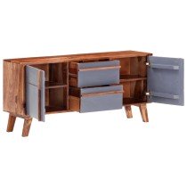 Sideboard Grey 120x30x55 cm Solid Sheesham Wood