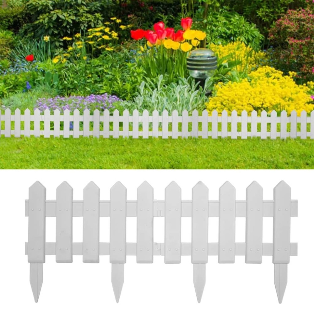 Lawn Edgings 25 pcs White 10 m PP