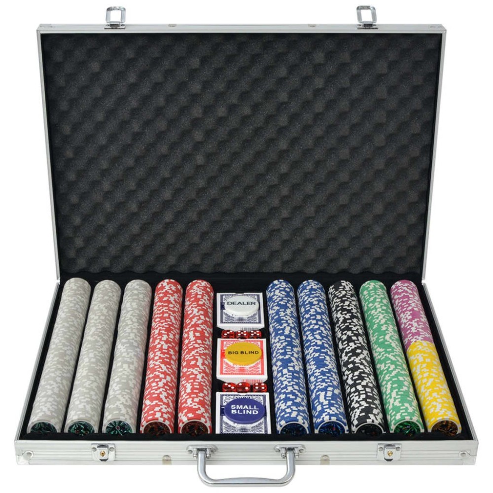 Poker Set with 500 Laser Chips Aluminium