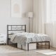 Metal Bed Frame with Headboard and Footboard White 193x203 cm
