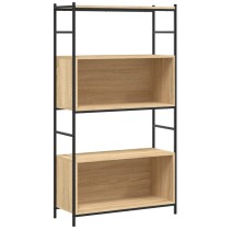 Bookshelf Sonoma Oak 80x30x145.5 cm Engineered Wood and Iron