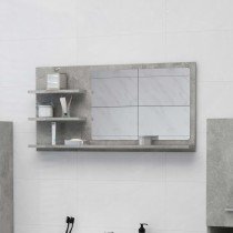Bathroom Mirror High Gloss Grey 90x10.5x45 cm Engineered Wood