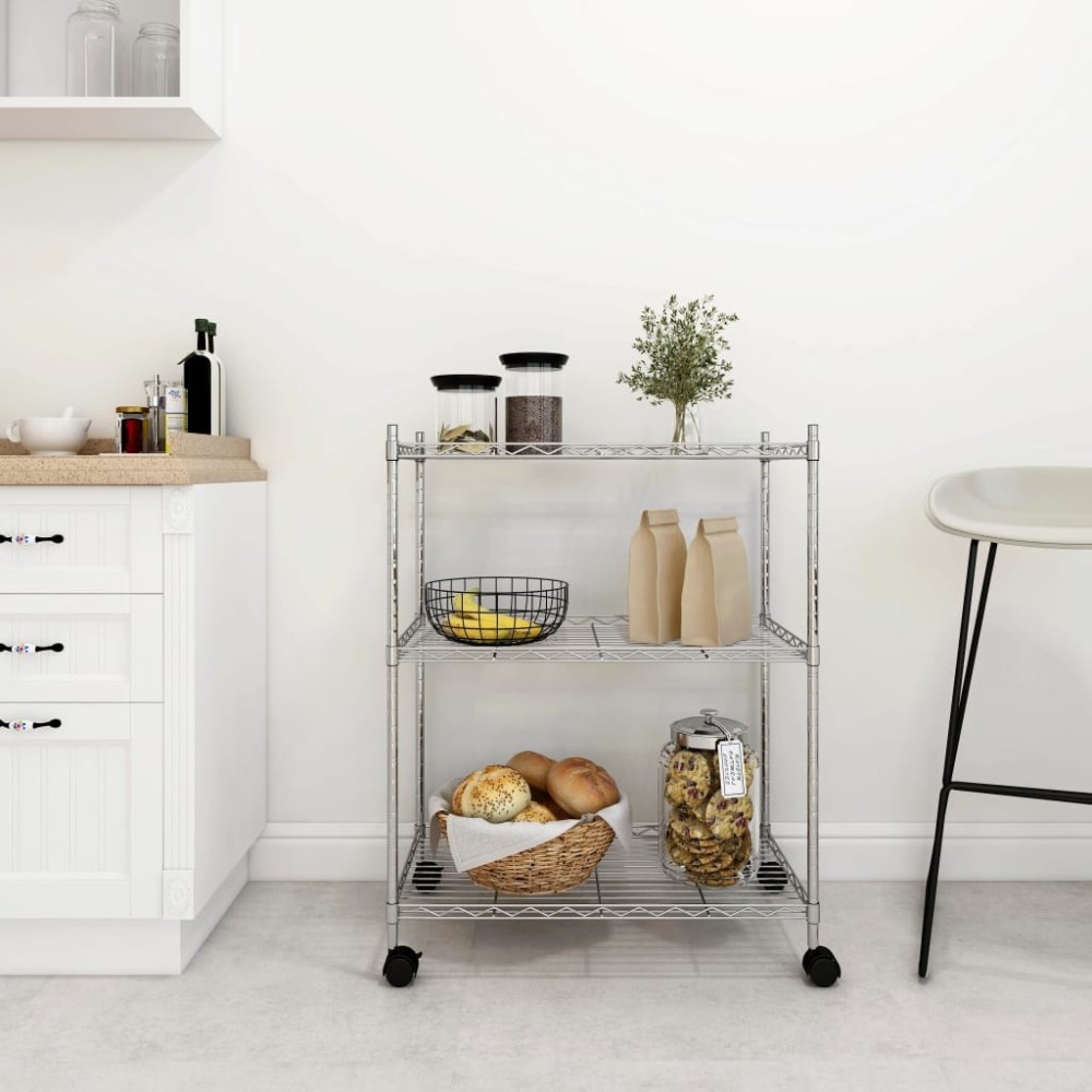 5-Tier Storage Shelf with Wheels 75x35x155 cm Black 250 kg
