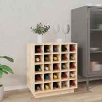 Wine Cabinet Black 55.5x34x61 cm Solid Wood Pine