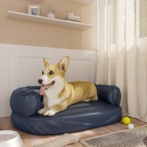 Ergonomic Foam Dog Bed Black 88x65 cm Faux Leather