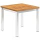 Garden Side Table 45x45x38 cm Solid Acacia Wood and Stainless Steel