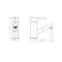 SCH TTE Basin Mixer with Pull-Out Spray CORNWALL