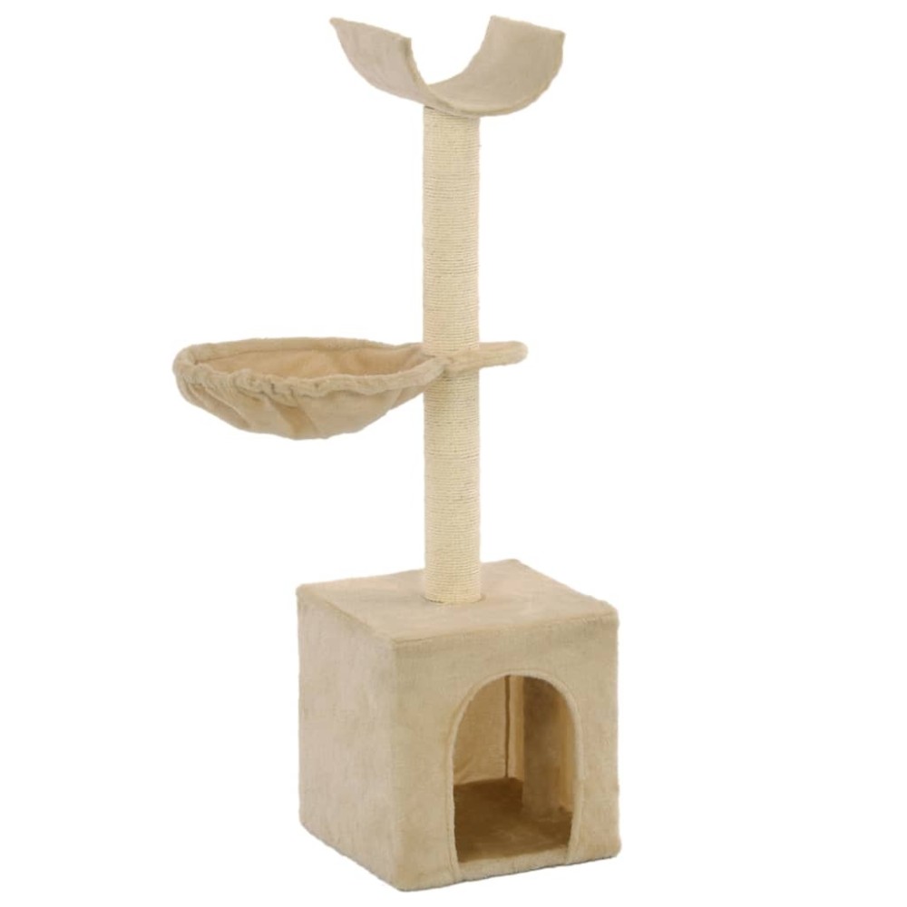 Cat Tree with Sisal Scratching Posts 105 cm Paw Prints Grey