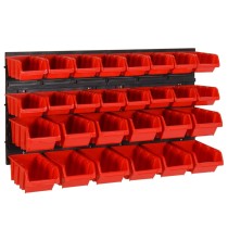 35 Piece Workshop Shelf Set Red and Black 77x39cm Polypropylene