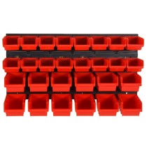 35 Piece Workshop Shelf Set Red and Black 77x39cm Polypropylene