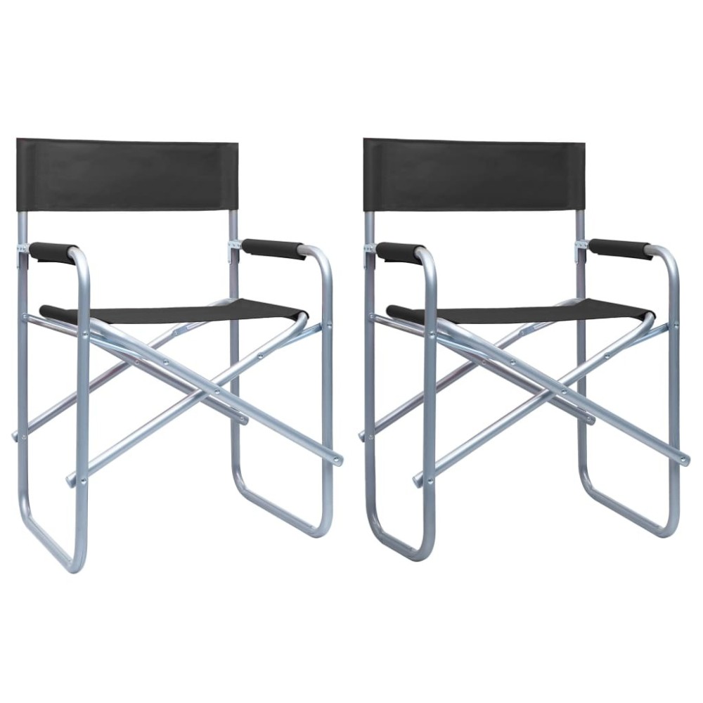 Director's Chairs 2 pcs Steel Grey