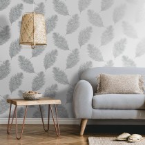 DUTCH WALLCOVERINGS Tapete Fawning Feather Grau und Rotgolden