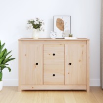 Sideboard White 100x35x74 cm Solid Wood Pine