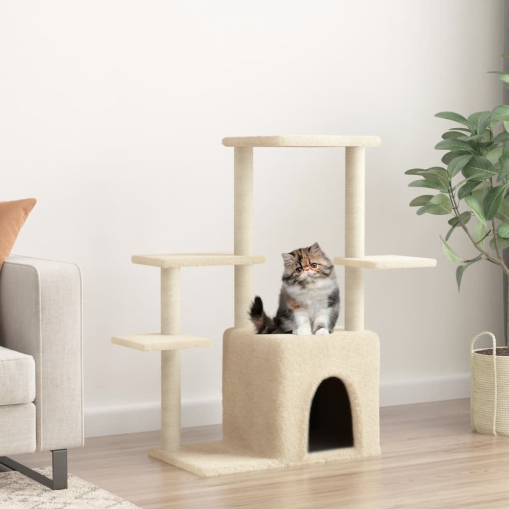 Cat Tree with Sisal Scratching Posts Dark Grey 97.5 cm