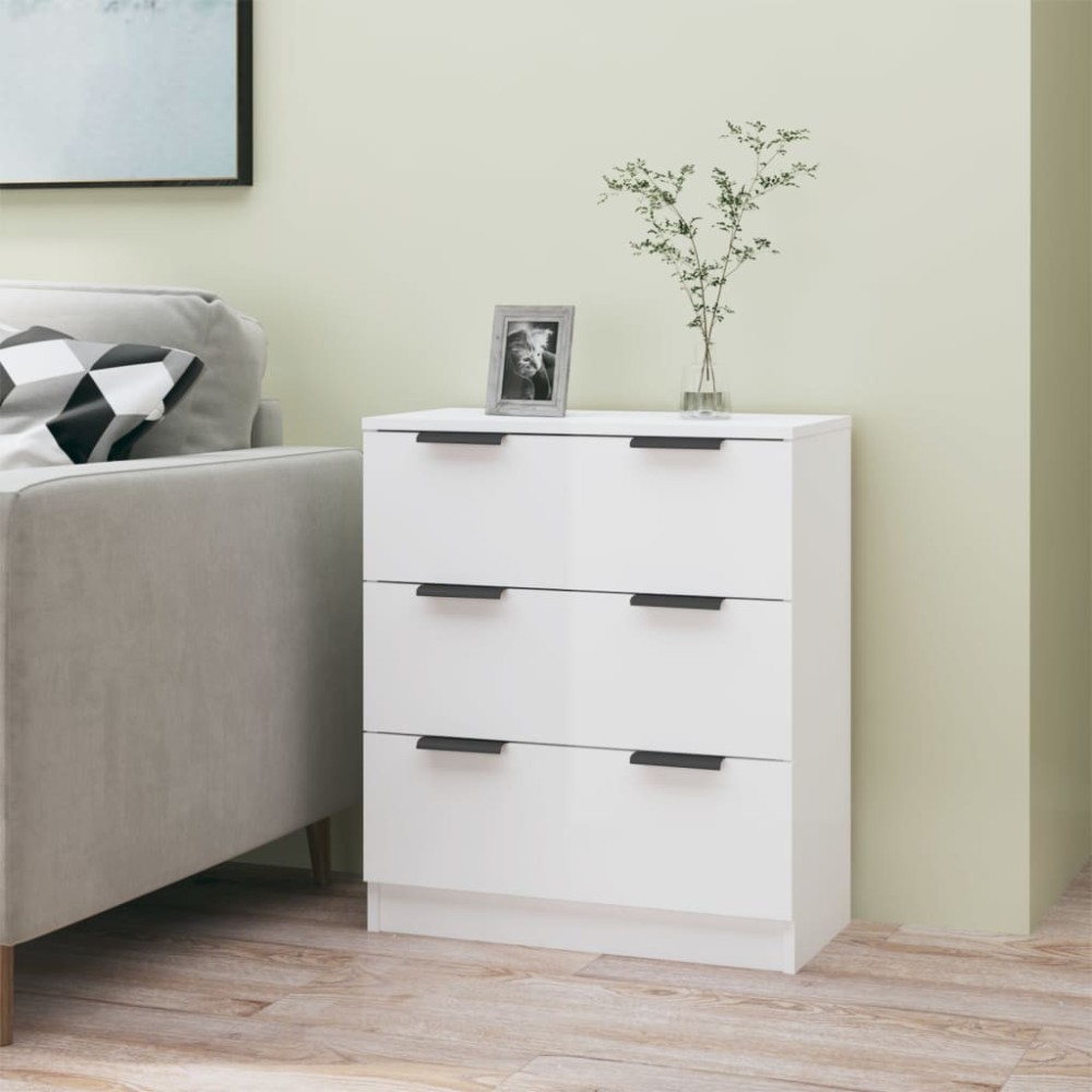 Sideboard White and Sonoma Oak 60x30x70 cm Engineered Wood