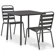5 Piece Outdoor Dining Set Steel Dark Grey
