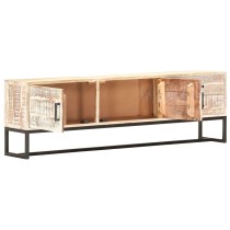 TV Cabinet White 140x30x45 cm Solid Acacia Wood