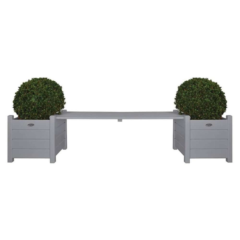 Esschert Design Planters with Bridge Bench Grey CF33G