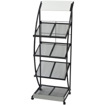 Magazine Rack 47x40x134 cm Black and White A4